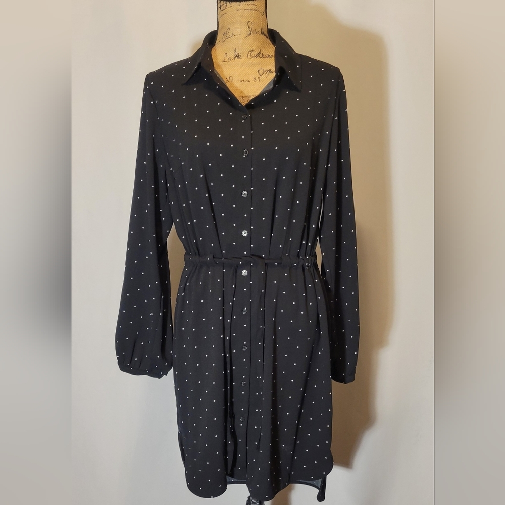 A New Day Long Sleeve Button-Up Dress | NTW | Sz. L